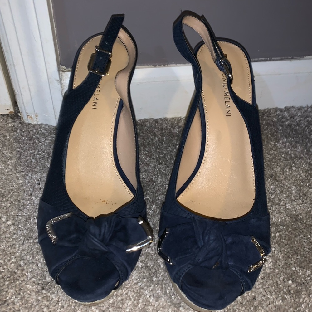 Navy blue Antonio Melani wedges